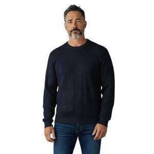 Alan Stuart Vintage Black Soft Textured Knit Sweater Large Crew Neck Cabin Core